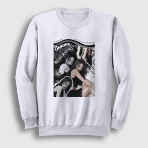 Sakura K Pop Le Sserafim Sweatshirt beyaz