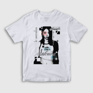 Sakura Spaghetti Le Sserafim Çocuk Tişört beyaz