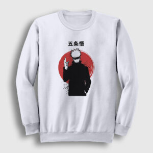 Satoru Anime Jujutsu Kaisen Sweatshirt beyaz