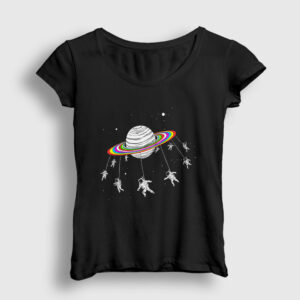 Saturn Astronaut Space Astronot Uzay Kadın Tişört