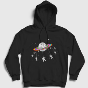 Saturn Astronaut Space Astronot Uzay Kapşonlu Sweatshirt