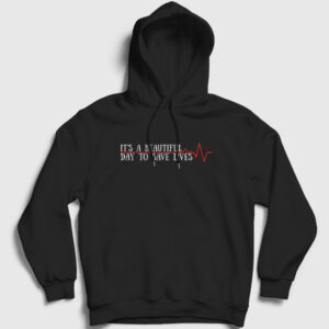 Save Lives Hediye Hemşire Doktor Kapşonlu Sweatshirt siyah