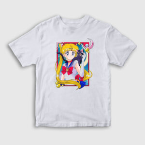 Serena Usagi Sailor Moon Ay Savaşçısı Çocuk Tişört beyaz