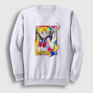 Serena Usagi Sailor Moon Ay Savaşçısı Sweatshirt beyaz