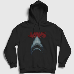 Shark Film Jaws Kapşonlu Sweatshirt siyah