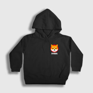 Shiba Inu Bitcoin Çocuk Kapşonlu Sweatshirt siyah