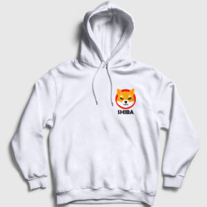 Shiba Inu Bitcoin Kapşonlu Sweatshirt beyaz