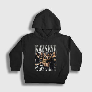 Shine K Pop Katseye Çocuk Kapşonlu Sweatshirt siyah