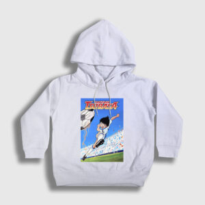 Shoot Futbol Anime Kaptan Captain Tsubasa Çocuk Kapşonlu Sweatshirt beyaz