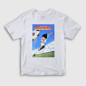 Shoot Futbol Anime Kaptan Captain Tsubasa Çocuk Tişört beyaz