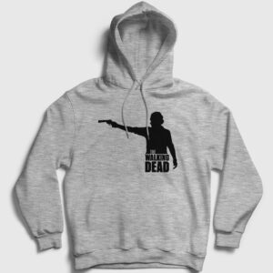 Shot The Walking Dead Kapşonlu Sweatshirt gri kırçıllı