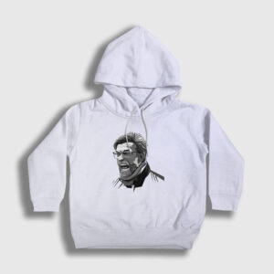 Shout Soccer Futbol Jürgen Klopp Çocuk Kapşonlu Sweatshirt beyaz