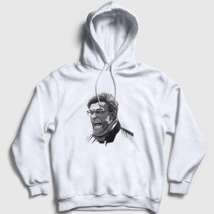 Shout Soccer Futbol Jürgen Klopp Kapşonlu Sweatshirt beyaz