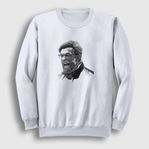 Shout Soccer Futbol Jürgen Klopp Sweatshirt beyaz