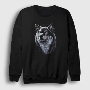 Siberian Wolf Kurt Sweatshirt siyah