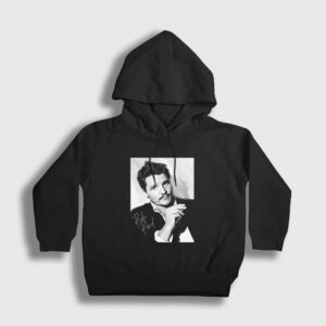 Sign Pedro Pascal Çocuk Kapşonlu Sweatshirt siyah