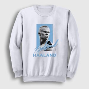 Signature Erling Haaland V2 Futbol Sweatshirt Beyaz