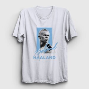 Signature Erling Haaland V2 Futbol Tişört Beyaz