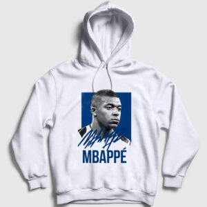 Signature Kylian Mbappe Futbol Kapşonlu Sweatshirt Beyaz