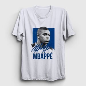 Signature Kylian Mbappe Futbol Tişört Beyaz