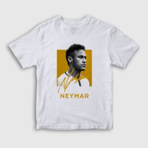 Signature Neymar Futbol Soccer Çocuk Tişört Beyaz