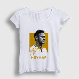 Signature Neymar Futbol Soccer Kadın Tişört Beyaz