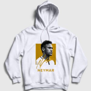 Signature Neymar Futbol Soccer Kapşonlu Sweatshirt Beyaz