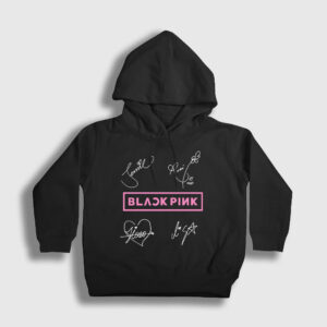 Signs Blackpink Çocuk Kapşonlu Sweatshirt siyah