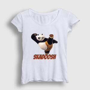 Skadoosh Kung Fu Panda Kadın Tişört beyaz