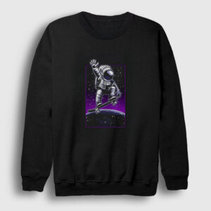 Skater Astronaut Uzay Sweatshirt siyah