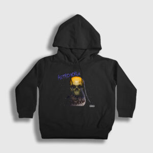 Skull Astroworld Travis Scott Çocuk Kapşonlu Sweatshirt siyah