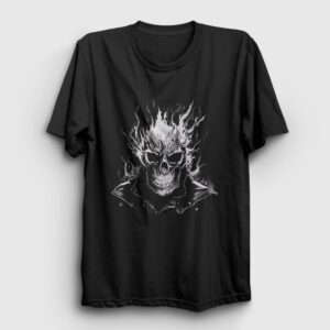 Skull Ghost Rider Hediye Motorcu Tişört siyah