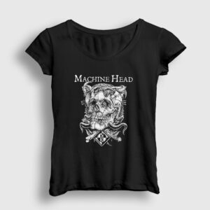 Skull Machine Head Kadın Tişört siyah