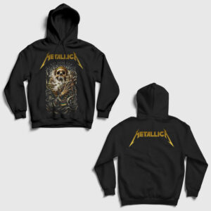 Skull Tutankhamun Metallica Sırt Baskılı Kapşonlu Sweatshirt