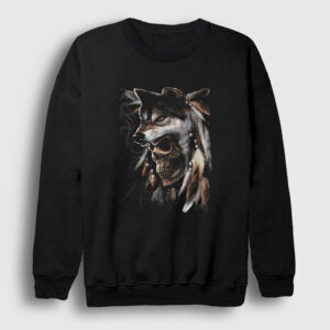 Skull Wolf Kurt Sweatshirt siyah