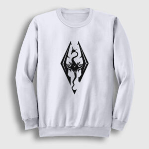 Skyrim Oyun The Elder Scrolls V Sweatshirt beyaz