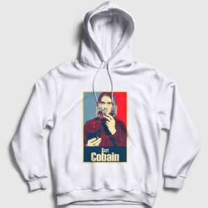 Smoking Nirvana Kurt Cobain Kapşonlu Sweatshirt beyaz