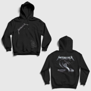 Snake The Black Album Metallica Sırt Baskılı Kapşonlu Sweatshirt