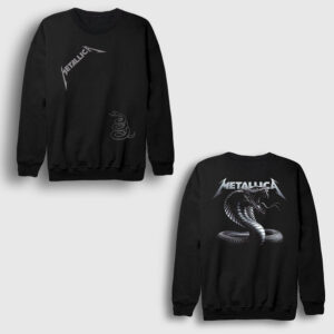 Snake The Black Album Metallica Sırt Baskılı Sweatshirt siyah