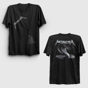 Snake The Black Album Metallica Sırt Baskılı Tişört siyah