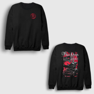Snake Three Days Grace Sırt Baskılı Sweatshirt siyah