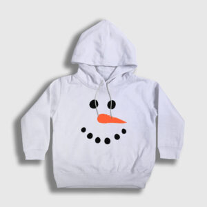 Snowman Kardan Adam Yılbaşı Çocuk Kapşonlu Sweatshirt beyaz