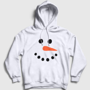 Snowman Kardan Adam Yılbaşı Kapşonlu Sweatshirt beyaz