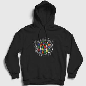 Solving Rubiks Cube Rubik Kupu Kapşonlu Sweatshirt siyah