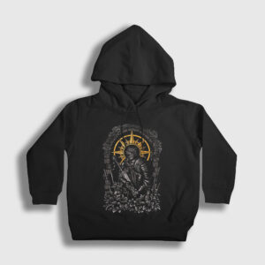 Soul Of Cinder Dark Souls Çocuk Kapşonlu Sweatshirt siyah