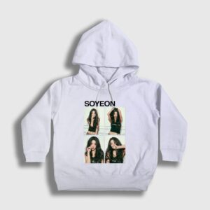 Soyeon Feel K-Pop g i-dle Çocuk Kapşonlu Sweatshirt Beyaz