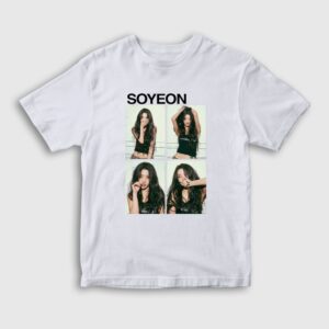 Soyeon Feel K-Pop g i-dle Çocuk Tişört Beyaz
