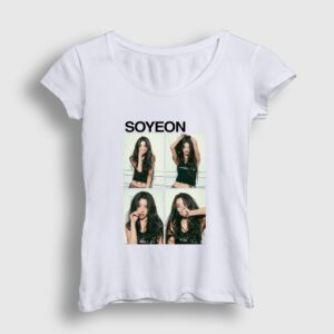 Soyeon Feel K-Pop g i-dle Kadın Tişört Beyaz