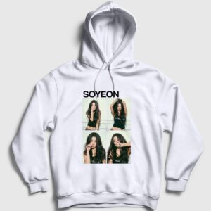Soyeon Feel K-Pop g i-dle Kapşonlu Sweatshirt Beyaz