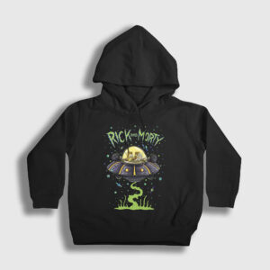 Space Cruiser Rick And Morty Çocuk Kapşonlu Sweatshirt siyah